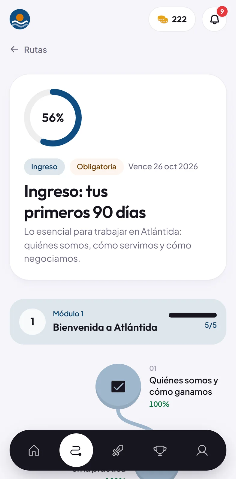 Rutas que se desbloquean